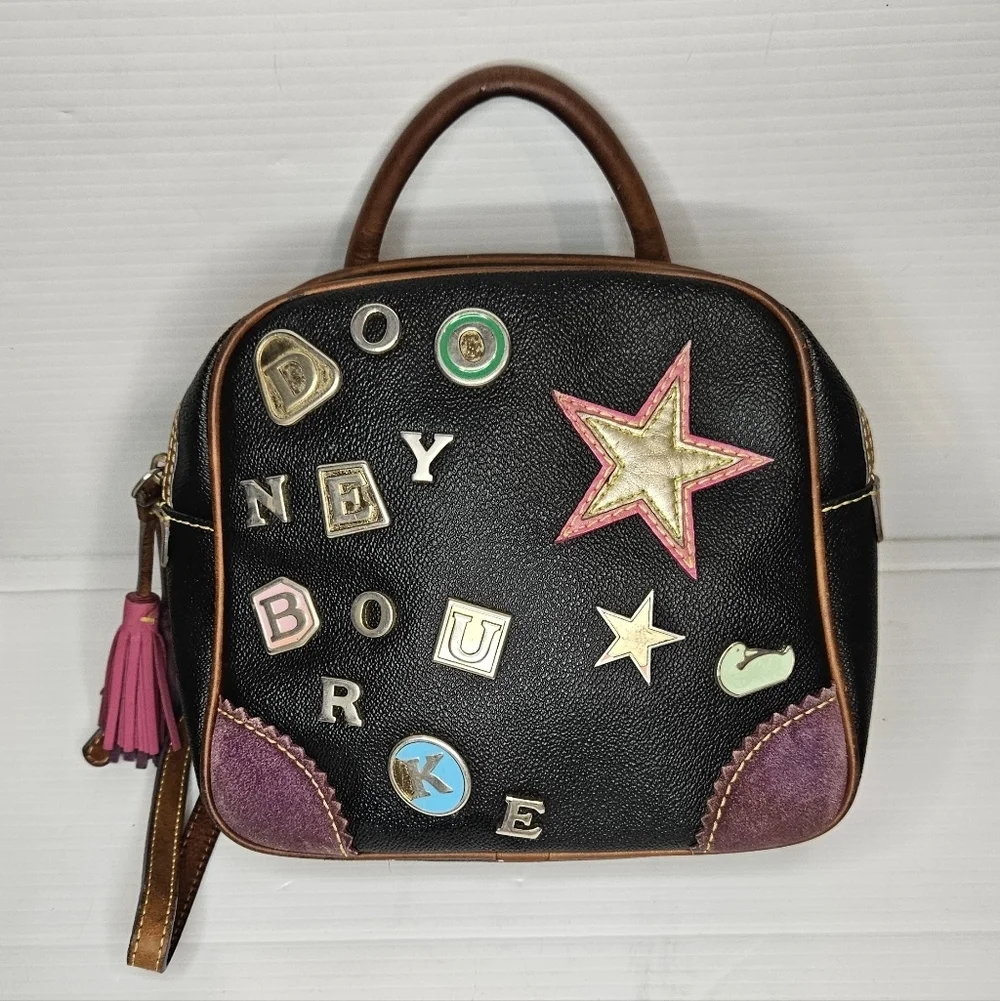 Y2K Dooney&Bourke Square Backpack Purse ,Graffiti Charms, Lindsay Lohan Vintage.